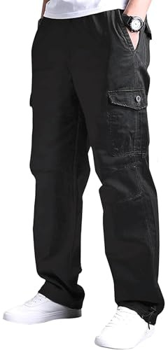 DUOLUVA Pantalon Cargo Homme Pantalon De Travail Homme avec Plusieurs Poches avec Ceinture élastique