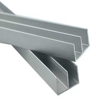 Binario for porta scorrevole in vetro spesso 5 mm/0,2 pollici, canale a forma di montagna in lega di alluminio a doppia fessura for vetrina(300cm/118.1in)