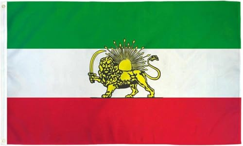 Drapeau Iran, Drapeau De L'Iran150×90 Cm / 90×60 Cm Drapeau, DéCoré De Motifs De Lion De Soleil, Broderie Double Face,Couleurs éClatantes,Pour Terrasse,Jardin DéCorations Patriotiques (B(150X90))