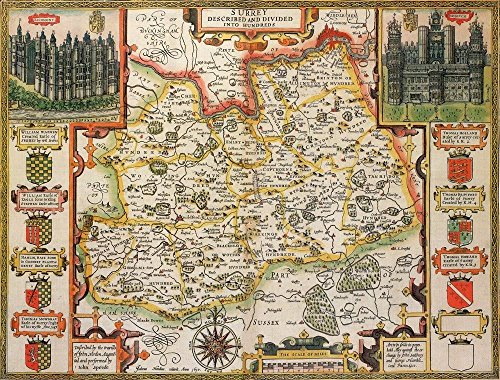 Ryco Originals Surrey Historical Map 1000 Piece Jigsaw Puzzle (1610). Free print!