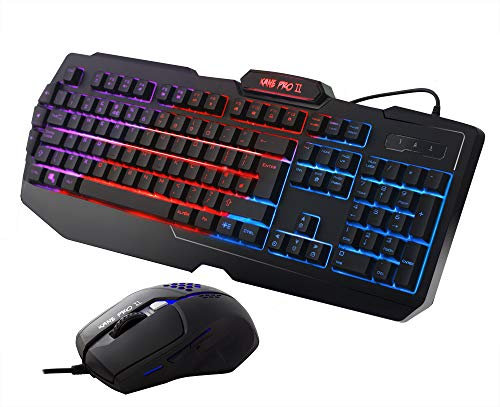 Sumvision Kane Pro 2 Multimedia LED Backlit Gaming Keyboard & Mouse Combo, Dust Proof, Spill Proof, Plug & Play, UK Design UK Layout UK Tech Support