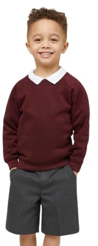 Trutex Kids School Sweatshirt | Crew Neck Cotton-Rich Standard Fit School Uniform Jumper for Boys and Girls