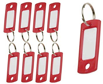 Lucky Line Key Tag mit Ring; rot, 50 pro Tasche (16970)