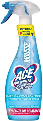 ACE For Whites Fleckenentferner Mousse - Fleckenentferner für Kleidung, Badreiniger, Bleichmittel und Fettlöser, ACE Putzmittel und Allzweckreiniger für die Wäsche sowie den Haushalt - 700 ml