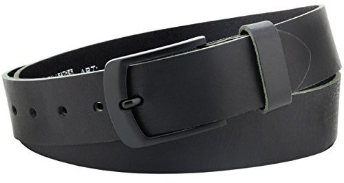 Vascavi Ledergürtel aus Büffelleder, Made in Germany, schwarz, ca. 40mm breit und ca. 3-4mm stark, kürzbar, Gürtel, Vollledergürtel, Jeansgürtel, Herrengürtel, Damengürtel, (95 cm Gesamtlänge 105 cm)