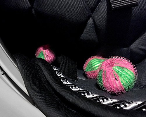 QHP Waschbälle 6er-Set pink-grün für die Waschmaschine zur Haarentfernung