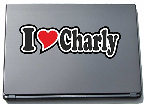 Indigos UG Laptop Aufkleber I Love Charly 297 mm - Notebook Aufkleberskin - Dekoration für Laptopdeckel - für Studenten, Büro, Schule, Uni Sticker mit Namen von Mann Frau Kind