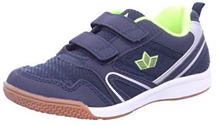Lico BOULDER V Unisex Kinder Multisport Indoor Schuhe, Marine/ Lemon, 36 EU ( Die Anzahl der Klettbänder kann je nach Schuhgröße variieren )