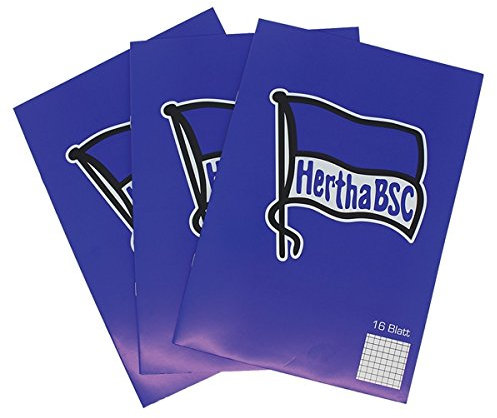 Hertha BSC Berlin Schreibheft, Heft 3er Set - Plus gratis Lesezeichen I Love Berlin