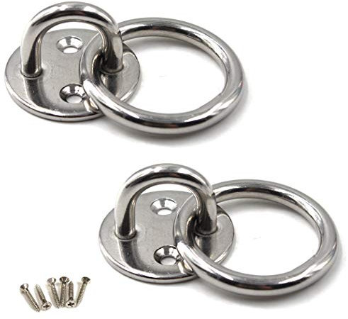 Flomore M8 Augplatte 304 Edelstahl Haken Wandmontage Haken Packung mit 2 (Schrauben enthalten)