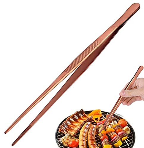 Pinzette da 30 cm di lunghezza, pinze dritte seghettate per cocktail, strumento da bar, ITTZ0001 (rame)