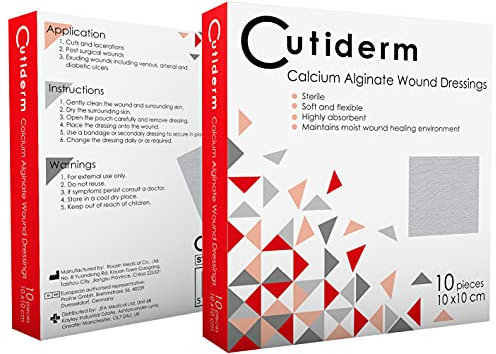 Cutiderm Wundkompresse, Kalziumalginat, niedrig haftend, 10 cm x 10 cm - 10 Stück