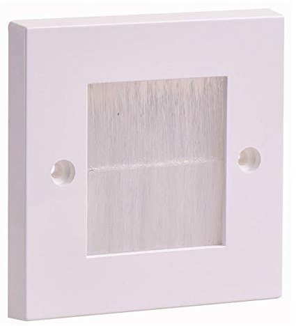 Pulse Brush Plate White 1 Gang White Brush 50mm x 45mm Cover AV Lead Inlet