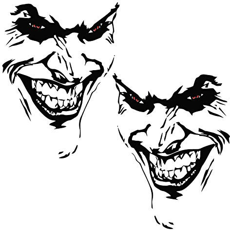 Joker Aufkleber 10x7cm Why so serious Schriftzug Spruch Fahrzeug Dekor Folie für Auto Bus Wohnwagen Kfz Zubehör Autoaufkleber Clown (Schwarz Matt, K059 + K060 2x Joker)