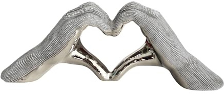 Deko Figur Keramik Hand Heart H11cm