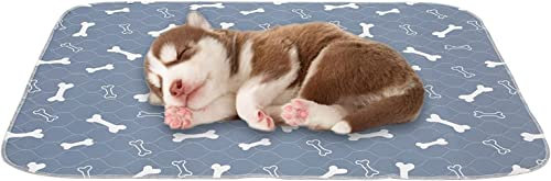 Geyecete Lot de 2 Tapis educateur pour Chien et Chiot, Tapis propreté pour Animaux, lavables,Réutilisables,Super Absorbant, Pee Pad Anti-fuites,Antidérapants, alèse pour Chat et Chien-S-Gris-2 pièces