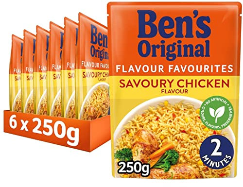 Ben's Original Savoury Chicken Microwave Rice, Bulk Multipack 6 x 250 g pouches