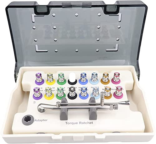 BoNew 16pcs Universal Den~tal Implant Screw Drivers Repair Tool Kit Screwdrivers Colorful Prosthetic Kit Torque Wrench Set