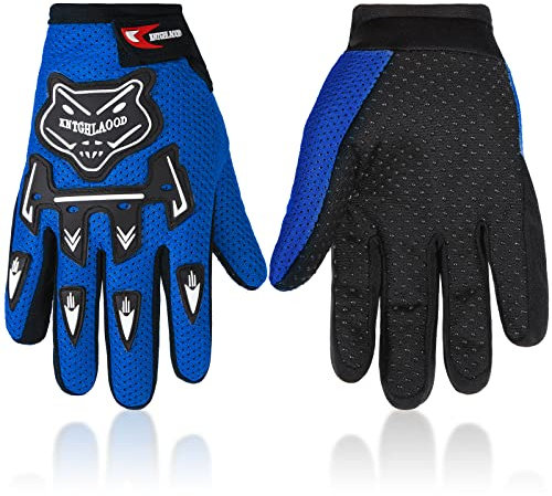 Frienda Kids Motorcycle Gloves Power Sports Racing Gloves Riding Dirty Bike Gloves Winter Bike Cycling Gloves for Riding Cycling Hiking Children Outdoor Sports (Royal Blue)