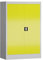 Aktenschrank Metallschrank mit 2 Türen, 1200 x 800 x 380 mm Mehrzweckschrank abschließbar (RAL 7035/1018 lichtgrau/zinkgelb)