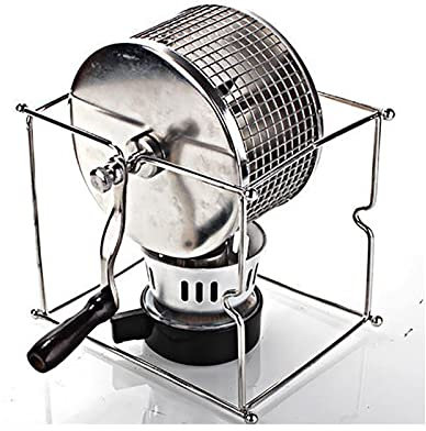 Home Manual Coffee Beans Roasting Machine DIY Stainless Steel Rollers with Handle for Peanut Dried Nut Coffee Beans