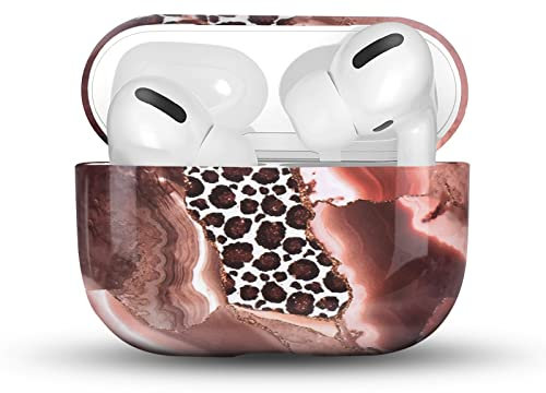 Newseego Niedliche Schutzhülle kompatibel mit AirPods Pro, Elegante Schutzhülle aus hartem PC mit Leopardenmuster aus Marmor und tragbar, stoßfest, für AirPods Pro.