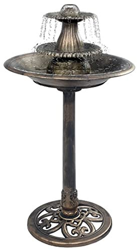 Chenshu Bain pour Oiseaux avec Fontaine de Jardin Fontaine Piscine Fontaine de Piscine Cascade de Bassin Jardin Fontaine Lame d'eau Fontaine Bronze 50x91 cm Plastique