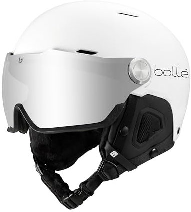 bollé Might Visor Skihelm - Photochromic Silver Mirror Cat 1-2 (Weiß-Matt, M)