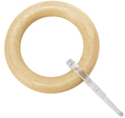 Gardinia Anelli per Tende con Gancetto, per Bastoni per Tende Ø 25 mm, 10 Pezzi, Larghezza Anello 8,5 cm, Legno, Faggio