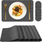 Bacgnyer Tischsets abwaschbar 6er Set, platzsets abwaschbar grau, platzdeckchen, Teller untersetzer, tischset Kinder, platzsets Leder, tischunterlage mit untersetzer Teller