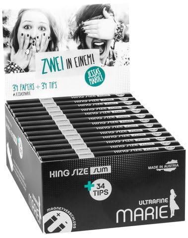 Marie 20591 King Size Slim Plus Tips-26 Heftchen mit je Blättchen + 34 Tips, Papier