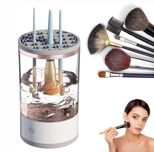 Camidy Nettoyeur de pinceaux de maquillage électrique, machine de nettoyage de pinceaux de maquillage, outils de nettoyage automatique pour toutes les tailles de pinceaux de maquillage