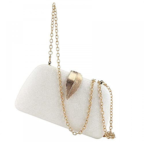 Gelory Evening Bag - Small Clutch Purses for Women Wedding - Women's Evening Handbags Formal Crossbody Evening Clutch-White