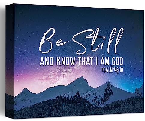 Inspirational Christian Wall Decor, Be Still And Know That I AM God Psalm 46:10 Bibelverse Leinwand Poster Print Wall Art, Religious Faith Wall Art Decor, Scripture Home Office Bedroom Decoration W627