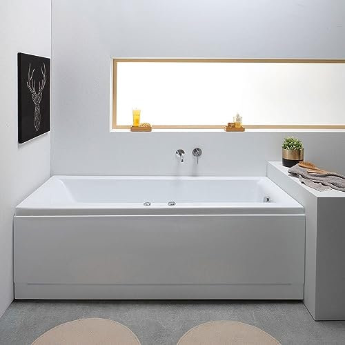 Kiamami Valentina - Vasca rettangolare idromassaggio in acrilico bianco Adele