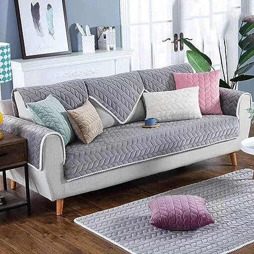MTHGH sofabezug ecksofa I Form sofaschoner rutschfest Hund Katze sofaüberwurf Decke ecksofa wasserdicht sofahusse gelten3/2/4/1sitzer,gray-110x180cm