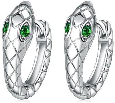 Miancheng 925 Sterling Silber Schlange Creolen Ohrringe Klein,Schlange Ring Ohrringe für Damen,Frauen,Männer,Mädchen(17MM)