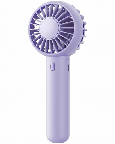 Gaiatop Mini Portable Fan, Small and Powerful, Cute Design 3 Speed Personal Handheld and Desktop with Base, Lightweight USB Rechargeable for Makeup Stylish Girl Women Travel Indoor Outdoor Purple