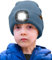 ATNKE Kids LED Beleuchtete Mütze mit Licht,Wiederaufladbare USB 4 LED Laufmütze Extrem Heller Lampe Winter Warme Stricken Mütze Großartig Geschenke für Jungen und Mädchen/Shadow Blue