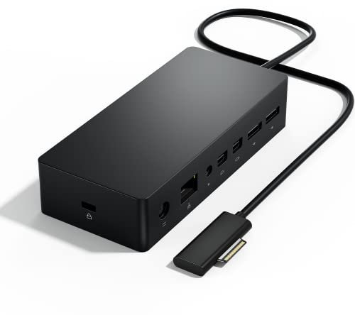 Surface Pro Dockingstation, Surface Dock mit 90 W Netzteil, Gigabit Ethernet, Mini DP x 2, USB 3.0 x 4, Audio kompatibel mit Surface Pro 9/8/7/X/6/4/3, Surface Book, Surface Go, Surface Laptop/Laptop