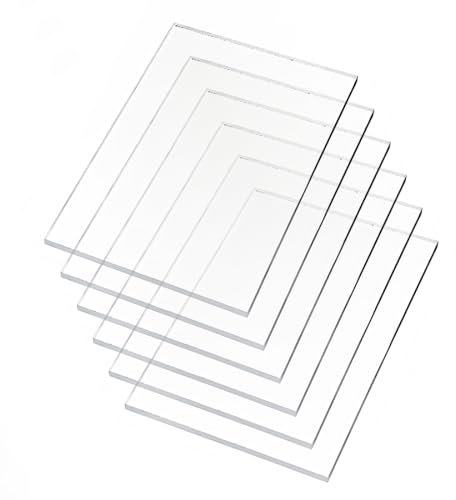 Placas de Metacrilato Transparente 150x100x2mm - Pack de 6 - Ideal para Manualidades, Dibujo, Impresión y Marco de Fotos - Plexiglás de calidad.