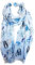 J26 Leichte Sommer Seide Tuch mit Katze Hunde Motiv XL Schal Silk Seidenschal Seindentuch Cat Dog Halstuch Hochwertig Glitzer (Blau)