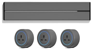 Enchufe de pista, carril de alimentación extraíble, enchufe deslizante, adaptador deslizante de cocina para el hogar, montaje en superficie no requiere ranura,Grey-50cm