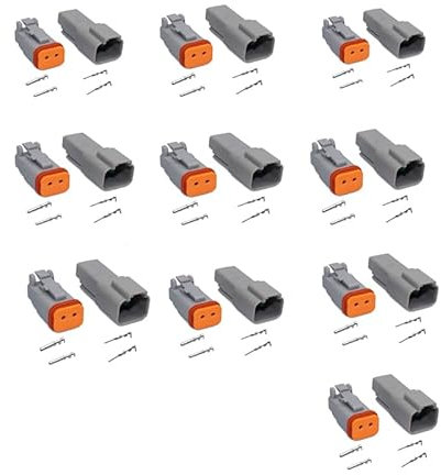 ZYTC Connettore a 2 pin per auto, impermeabile, connettore maschio e femmina, connettori elettrici per auto e moto, confezione da 10