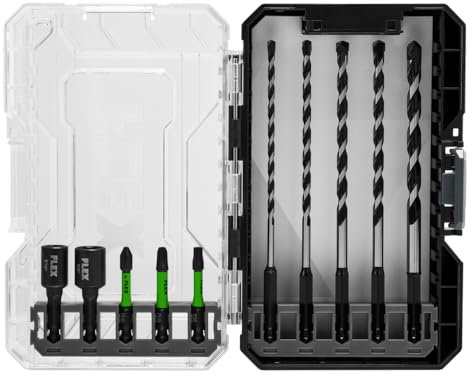 FLEX STACK PACK FAM10601-10 Hartmetallbestückte Bohrer- und Antriebs-Bit-Set, 10-teilig