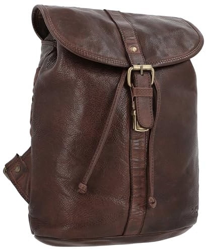 Gusti Rucksack Leder - Bennett Damen und Herren Laptoptasche Cityrucksack Lederrucksack Aktentasche Braun Leder 12L