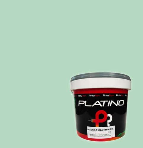 Pintura de interior colores Platino Color, Alto rendimiento 8-12 m²/l., excelente cubrición y lavabilidad, protección antimoho. (VERDE ESMERALDA, 4 Litros)