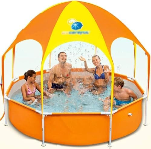 NOALED Piscina per Famiglie Arancione, laghetto per Pesci per Adulti Rinforzato e Ispessito, Piscina per Bambini, 244x51 cm (Arancione 8 Piedi) (Or