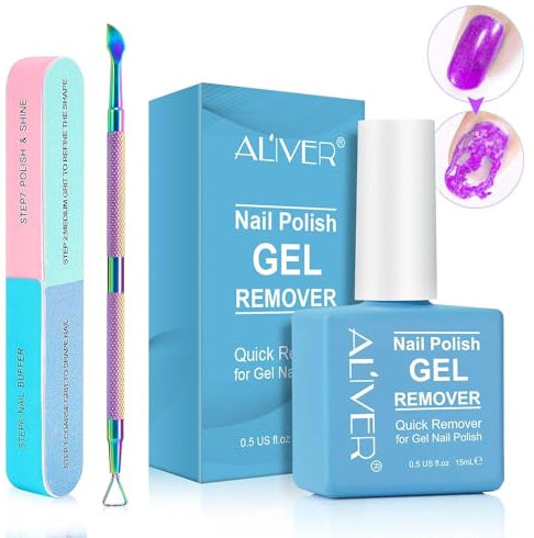 Nagellackentferner, Gel Nagellackentferner+ Nagelfeile+ Nagellackschaber Gel Nail Polish Remover Für Nail, Einfach & schnell entfernen Nagellack in 3-5 Minuten - tut den Nägeln nicht weh