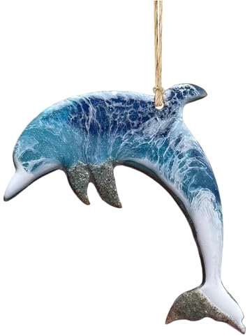 Sommer-Baumschmuck, Meerestier-Ornamente aus Kunstharz - Harz Blau Meer Baumschmuck,Küsten-Weihnachtsdekorationen für den Autoinnenraum, kreativer Rucksackanhänger